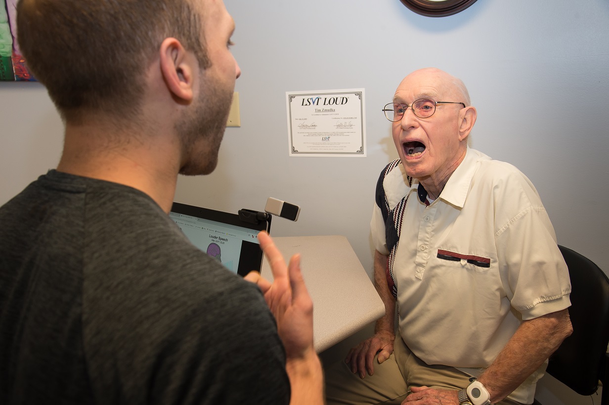 Speech Therapist and Client